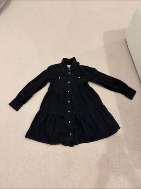 Crewcuts Black Tiered Button-Front Dress